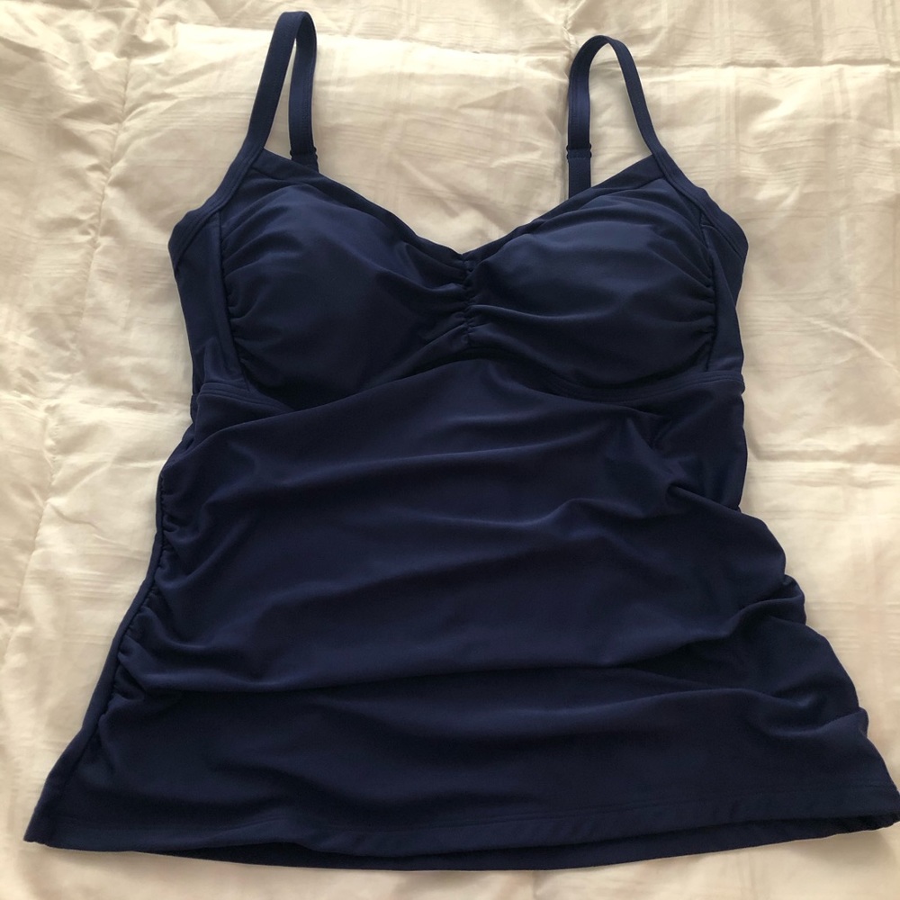 Boden Ruched Tankini Top - Navy